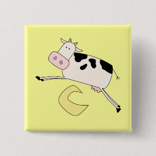 Cow Jumps Over Moon Tshirts and Gifts 15 Cm Square Badge