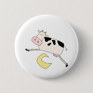 Cow Jumps Over Moon Tshirts and Gifts 6 Cm Round Badge