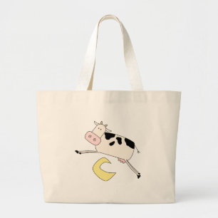 Cow Jumps Over Moon Tshirts and Gifts Large Tote Bag