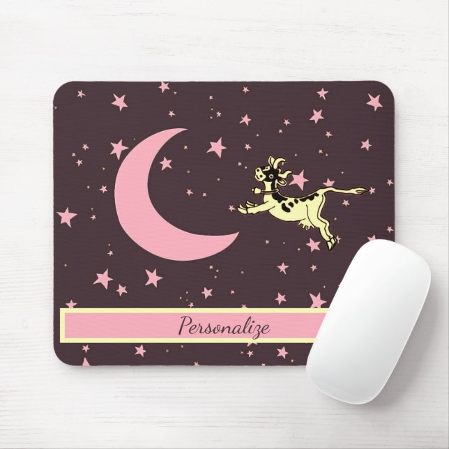 Cow Jumps Over The Moon Personalise Mouse Pad (With Mouse)