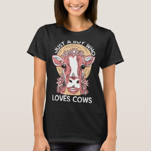 Cow Just a Boy Who Loves Cows Gift for Cow Lovers T-Shirt