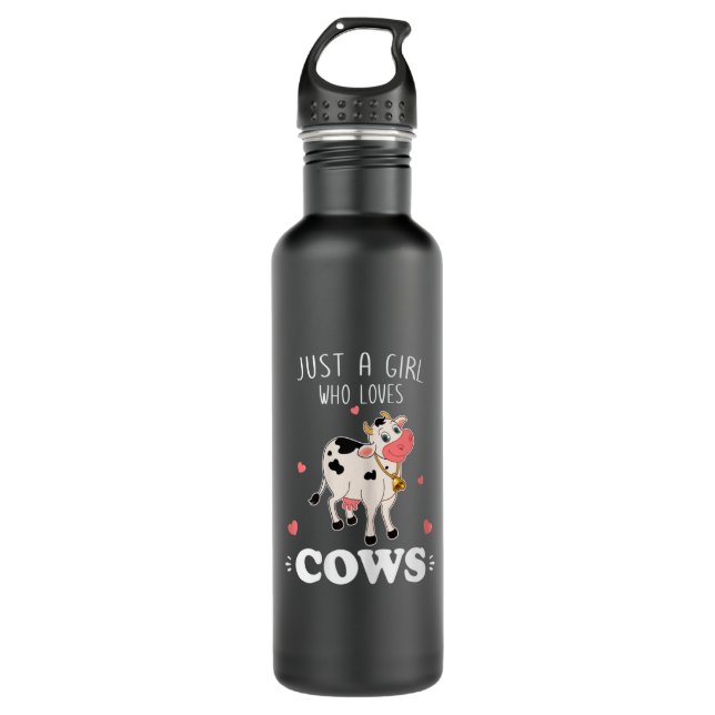 Cow Just A Girl Who Loves Cows  710 Ml Water Bottle (Front)