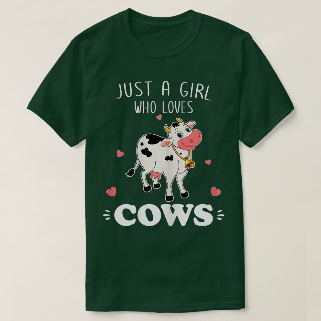 Cow Just A Girl Who Loves Cows  T-Shirt (Design Front)