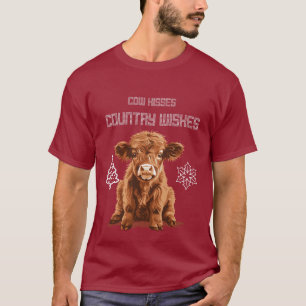 Cow kisses and christmas wishes T-Shirt
