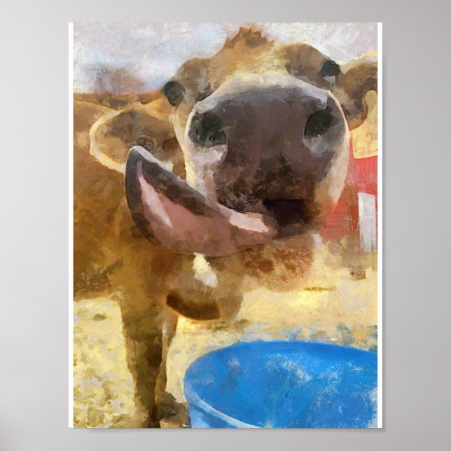 Cow Lick Painting Poster (Front)