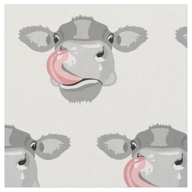 cow licking nose fabric (Close Up)