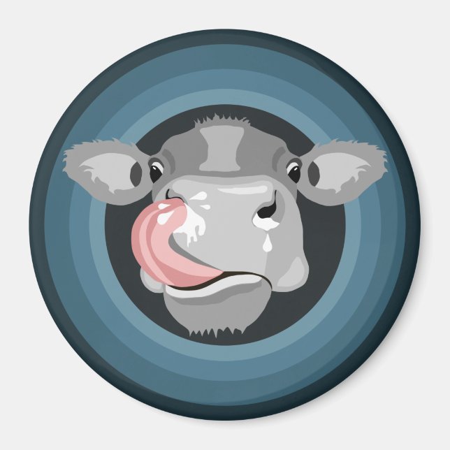 Cow licking nose magnet (Front)