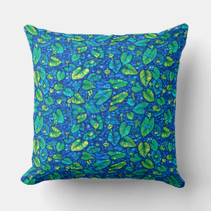 Cow Lilies, Sputterdock Pond Lily Floral Pattern   Cushion