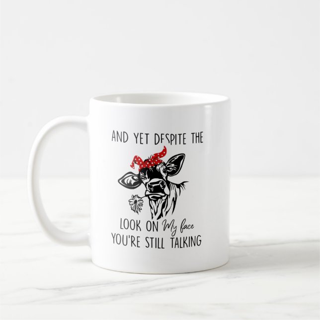 Cow Look On My Face Coffee Mug (Left)