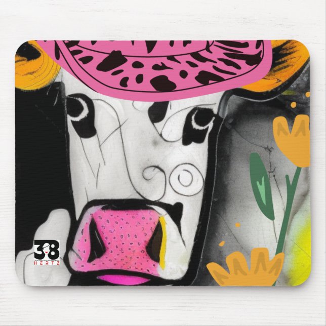 Cow Love Mouse Pad (Front)
