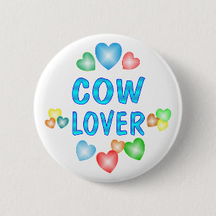 COW LOVER 6 CM ROUND BADGE