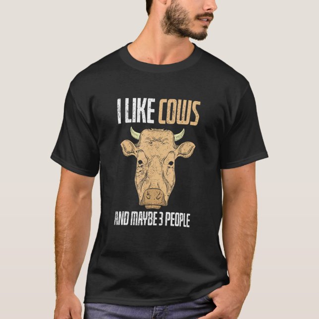 Cow Lover Funny Farmer Farm Animal Farming Cute Co T-Shirt (Front)