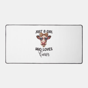 Cow Lover Just A Girl Who Loves Cows _1_1 Desk Mat