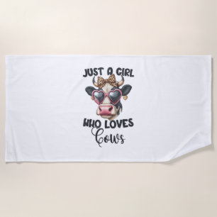 Cow Lover Just A Girl Who Loves Cows _1 Beach Towel