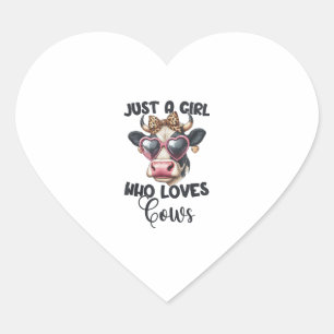 Cow Lover Just A Girl Who Loves Cows _1 Heart Sticker