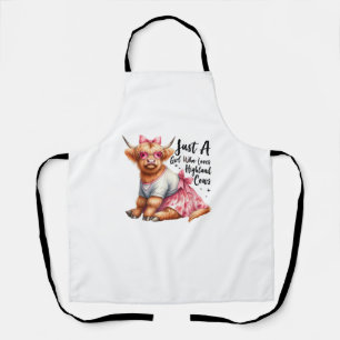 Cow Lover Just A Girl Who Loves Highland Cows Farm Apron