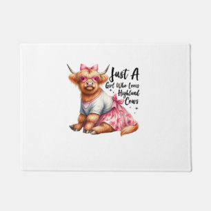 Cow Lover Just A Girl Who Loves Highland Cows Farm Doormat