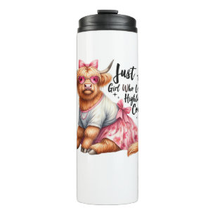 Cow Lover Just A Girl Who Loves Highland Cows Farm Thermal Tumbler