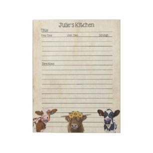 Cow Lover Recipe Pad - Perfect for sharing