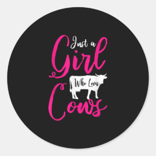 Cow Lovers   Farm Animal Women Gift Cow Classic Round Sticker