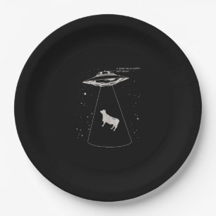 Cow Lovers   Funny Cow Milk UFO Flying Saucer Paper Plate