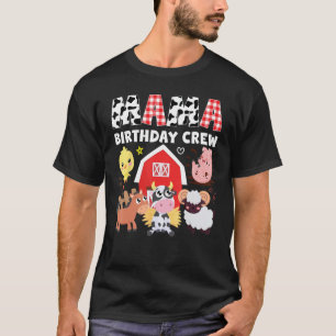 Cow Mama Birthday Crew Farm Theme Animals Birthday T-Shirt