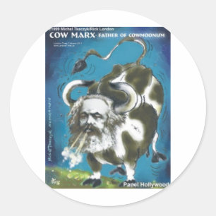 Cow Marx Funny Tees Cards Mugs & Gifts Classic Round Sticker