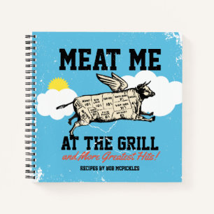 Cow meat beef cuts personal cookbook recipe notebook