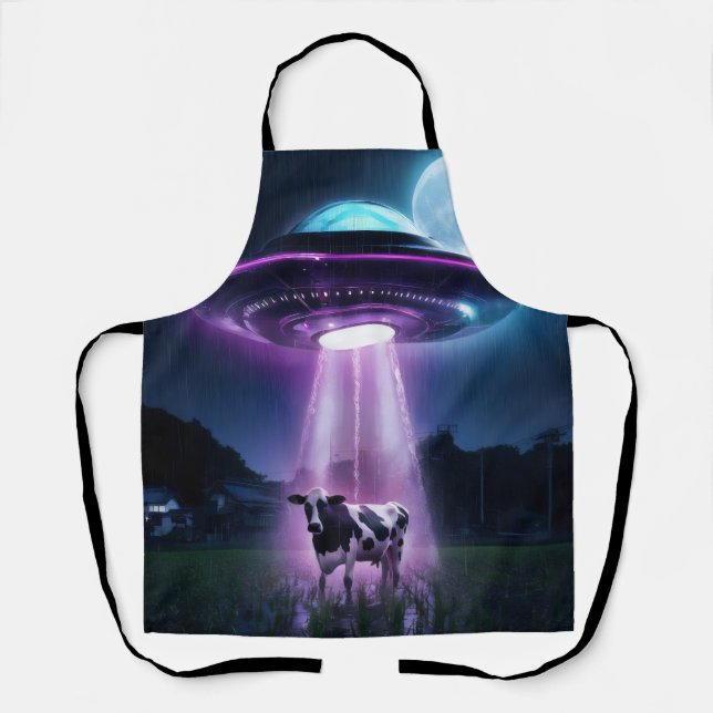 Cow meets aliens. apron (Front)