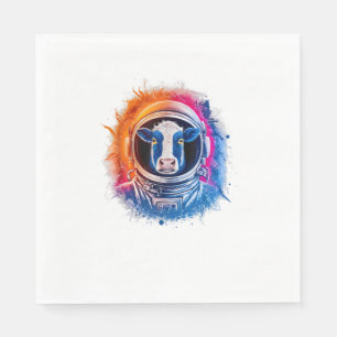 Cow Men Woman Cow Colourful Space Astronaut Cow Napkin