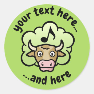 Cow Methane Cartoon Classic Round Sticker