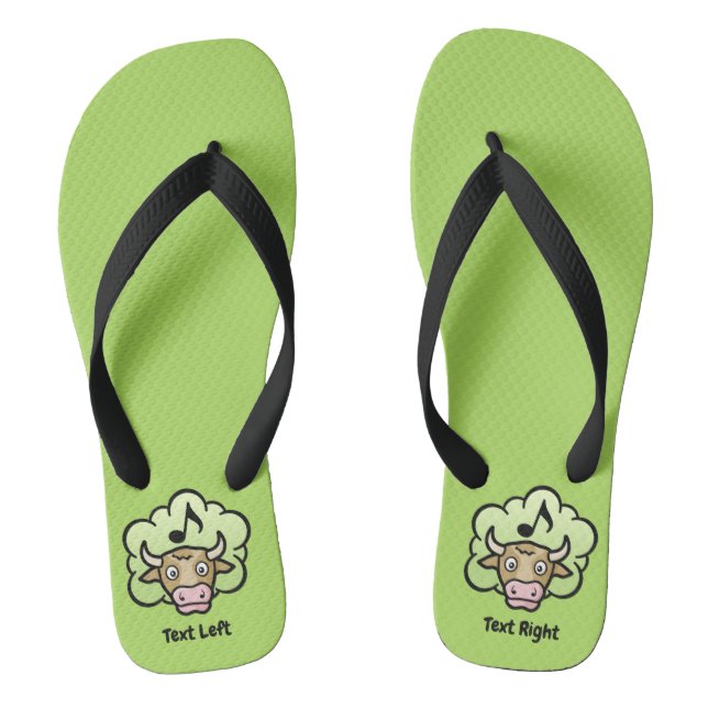 Cow Methane Cartoon Flip Flops (Footbed)