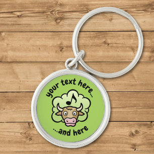 Cow Methane Cartoon Keychain