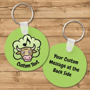 Cow Methane Cartoon Keychain
