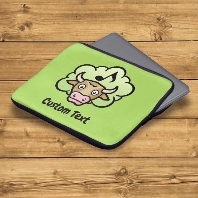Cow Methane Cartoon Laptop Sleeve (Creator Uploaded)