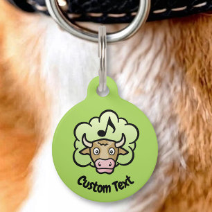 Cow Methane Cartoon Pet ID Tag