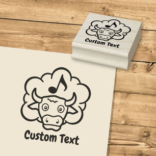 Cow Methane Cartoon Rubber Stamp