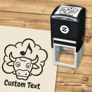 Cow Methane Cartoon Self-inking Stamp