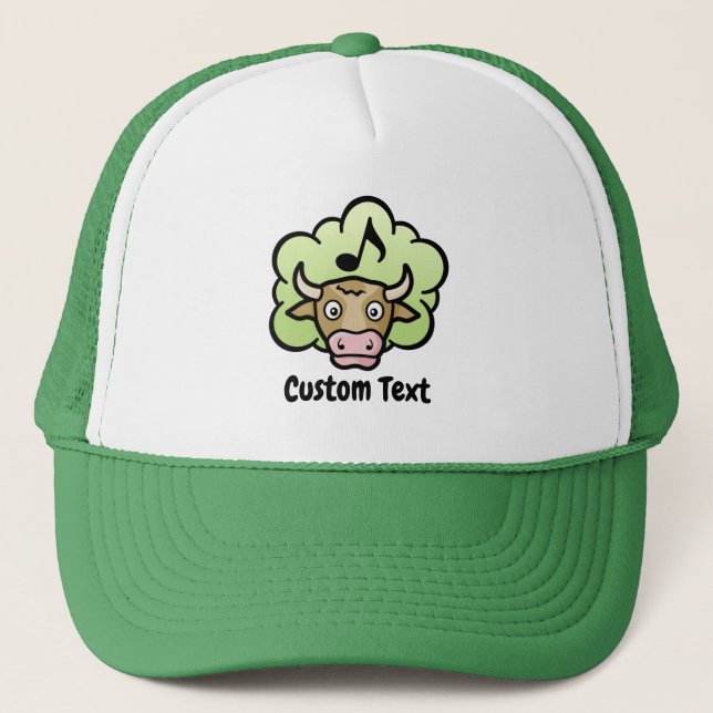 Cow Methane Cartoon Trucker Hat (Front)