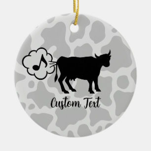 Cow Methane Icon Ceramic Ornament