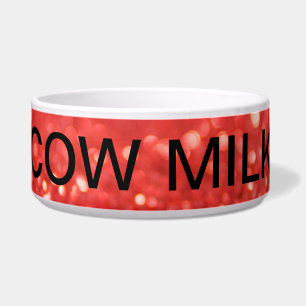 "COW MILK" Retro Diner Bowl – Bold Red & White 