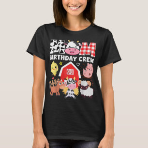 Cow Mom Birthday Crew Farm Theme Animals Kids Birt T-Shirt