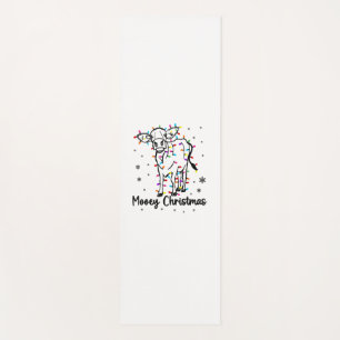 Cow Mooey Christmas Light Tree Funny Xmas Snow & C Yoga Mat
