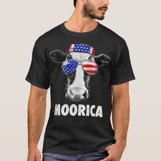Cow Moorica 4th of July  for Men Women Boys Girls  T-Shirt