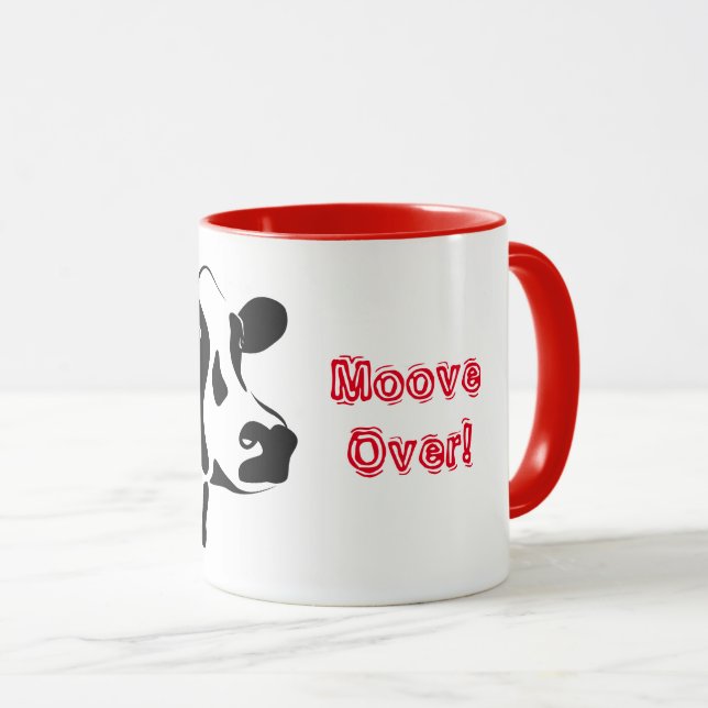 Cow Moove Over  Two-Tone Coffee Mug (Front Right)