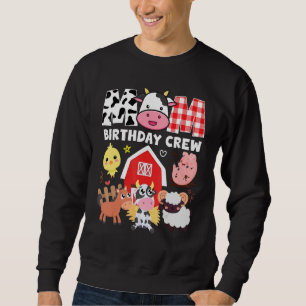 Cow Mum Birthday Crew Farm Theme Animals Kids Birt Sweatshirt