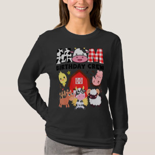 Cow Mum Birthday Crew Farm Theme Animals Kids Birt T-Shirt