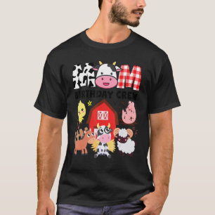 Cow Mum Birthday Crew Farm Theme Animals Kids Birt T-Shirt