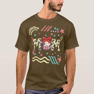 Cow Mum Mother's Day Cow Lover Wife Farm Animal Fa T-Shirt