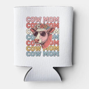 Cow Mum Retro Sunglasses Cow Vintage Engraving Des Can Cooler